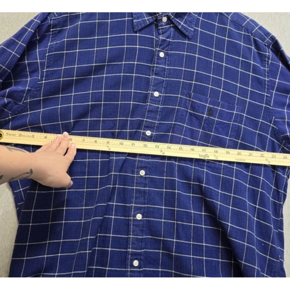 Polo Ralph Lauren Shirt Mens Large Lowell Sport Blue Plaid Long Sleeve Button Up